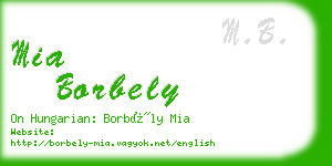 mia borbely business card